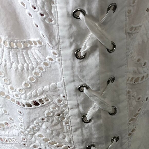 Chico’s White Cotton Eyelet Tunic Top – Coastal Grandma Chic, Boho Resort Style - Picture 4 of 12